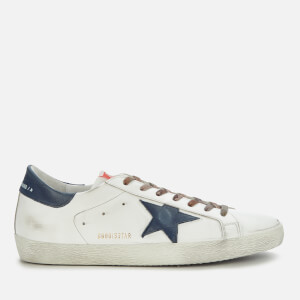kirurg Sygdom Risikabel Golden Goose Deluxe Brand Men's Superstar Leather Trainers - White/Night  Blue - Free UK Delivery Available