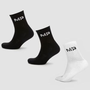 MP Women's Crew Socks - Black/White (3 Pack)