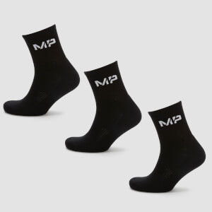 MP muške Essentials Crew čarape - crne (3 paketa)