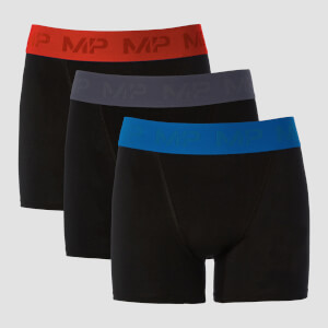 MP Men's Coloured Waistband Boxers (3 Pack) - Graphite/True Blue/Fire