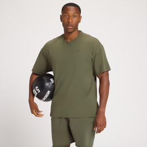 Мъжка тениска с къс ръкав голям размер MP Dynamic Training – тъмно зелена