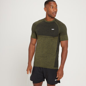 T-shirt sans coutures à manches courtes MP Essentials pour hommes – Vert kaki chiné