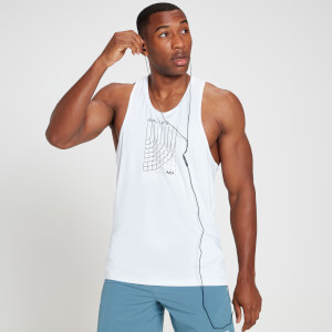MP muška stringer majica bez rukava za trening Run Graphic – Bijela