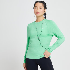 MP ženska majica za vježbanje dugih rukava Performance – Ice Green lapor s bijelom mrljom
