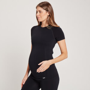 MP ženska bešavna majica kratkih rukava za trudnice – crna