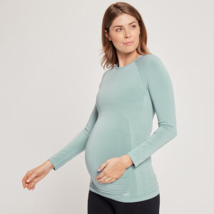 MP ženska bešavna majica dugih rukava za trudnice – ledeno plava