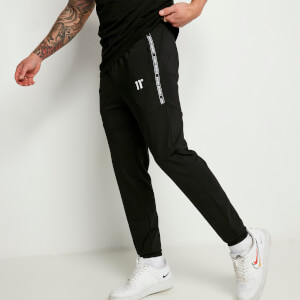 Men's Cut And Sew Taped Track Pants - Black