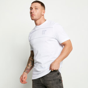 Men's Panel Piping Short Sleeve T-Shirt - White