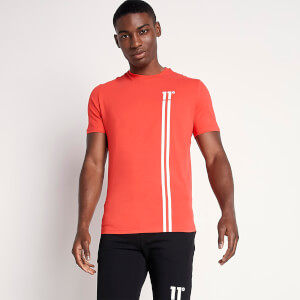 Men's Stripe Logo T-Shirt - Hot Red