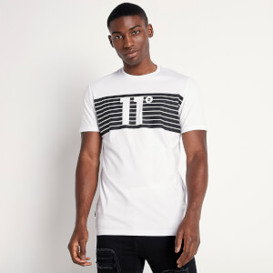 Men's Placement Stripe Logo T-Shirt - White