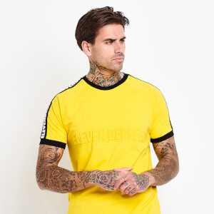 Camiseta Entallada con Gráfico en Relieve - Amarillo Canario