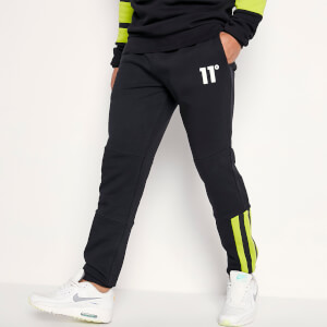 11 Degrees Cut And Sew Contrast Joggers Regular Fit – Black / Limeade