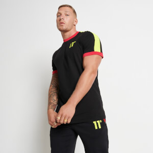 Contrast Ringer T-Shirt - Black/Limeaide/Inferno Red