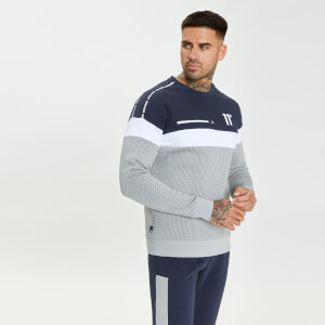 Colour Block Sweatshirt – Navy / White / Silver