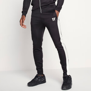Cut And Sew Contrast Track Pants - Black/White/Grey Marl