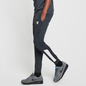 11 Degrees Junior Cut And Sew Track Pants - Grey Marl/White