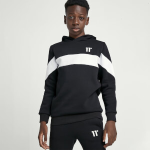 Cut and Sew Panel Pullover Hoodie – Black/White