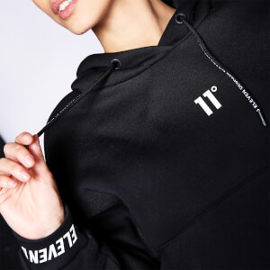 Women's Signature Cropped Pullover Hoodie - Black
