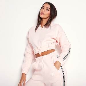 Women's Taped Quarter Zip Cropped Sweatshirt – Chalk Pink