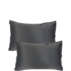 The Goodnight Co. Silk Pillowcase Twin Set Queen Size - Charcoal
