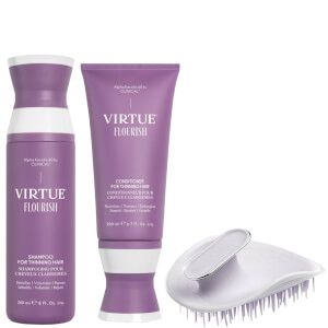 VIRTUE Flourish Shampoo and Conditioner with Manta Brush Bundle