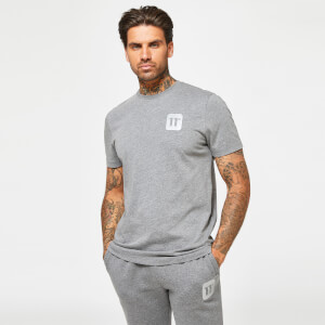 11 Degrees Men's Reflective Logo Short Sleeve T-Shirt - Charcoal Marl/Reflective