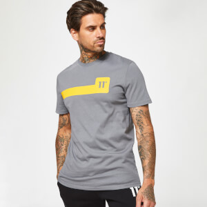 11 Degrees Men's Chest Print Short Sleeve T-Shirt - Charcoal
