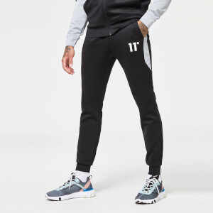 11 Degrees Mixed Fabric Track Pants – Black / Titanium Grey
