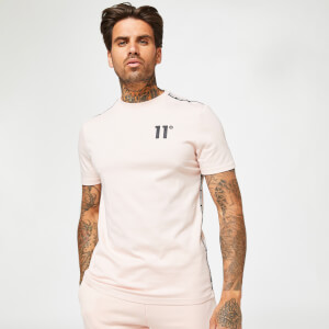 11 Degrees Men's Taped Short Sleeve T-Shirt - Putty Pink