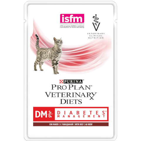 PRO PLAN Veterinary Diets DM St/Ox Diabetes Management Katze Frischebeutel Rind 10x85g