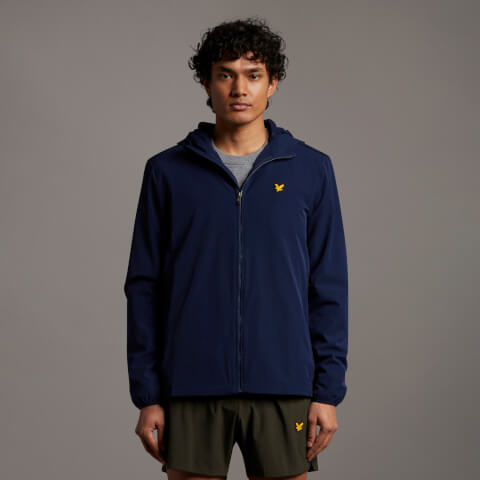 Men's Hooded Jacket with Contrast Piping - Navy