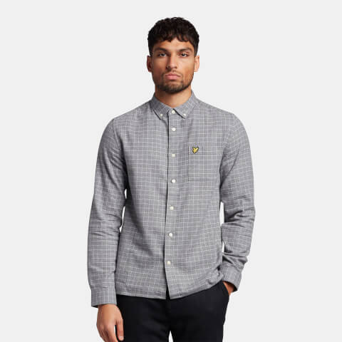 Grid Check Shirt - Mid Grey Marl