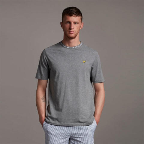 Branded Ringer T-shirt - Mid Grey Marl