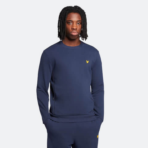 Men's Crew Neck with Contrast Piping - Navy