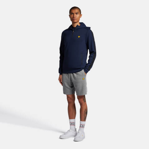 Men's Sweat Short With Contrast Piping - Mid Grey Marl