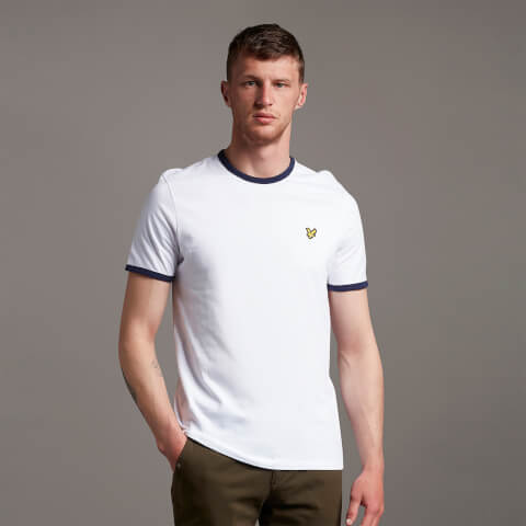 Men's Ringer T-Shirt - White/Navy