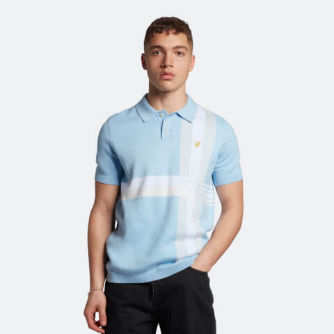 Men's Archive 80's Knit Polo Shirt - Blue Water