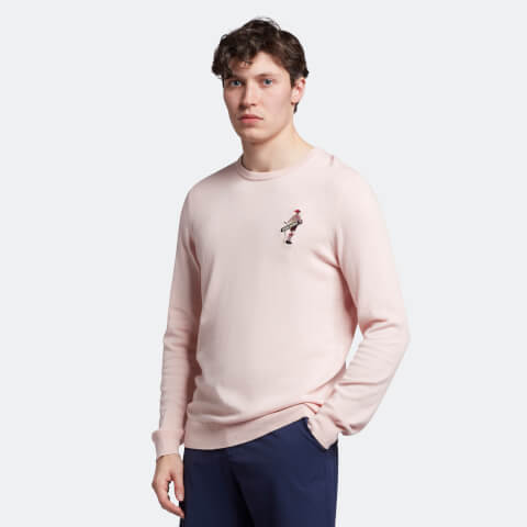 Men's Golf Player Knitted Crew - Free Pink
