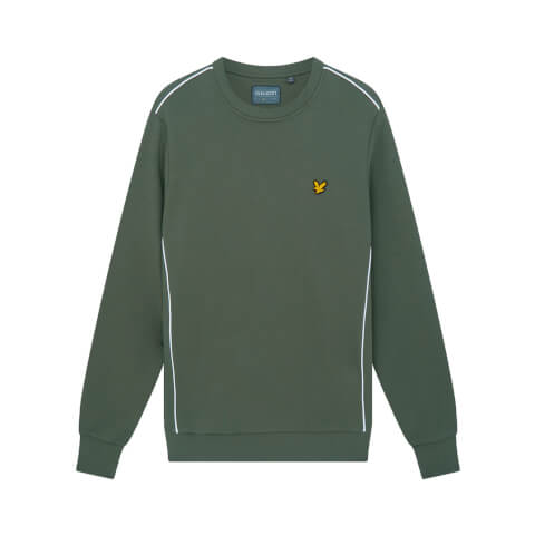 Men's Crew Neck with Contrast Piping - Cactus Green