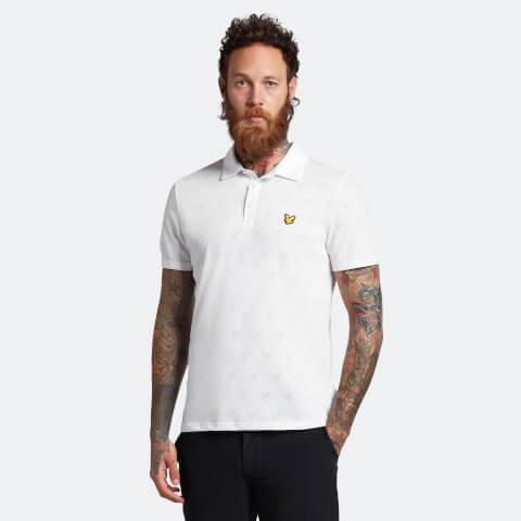 Men's Jacquard Golf Polo Shirt - White