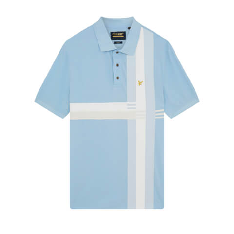 Men's Archive 80s Print Polo Shirt - Blue Water