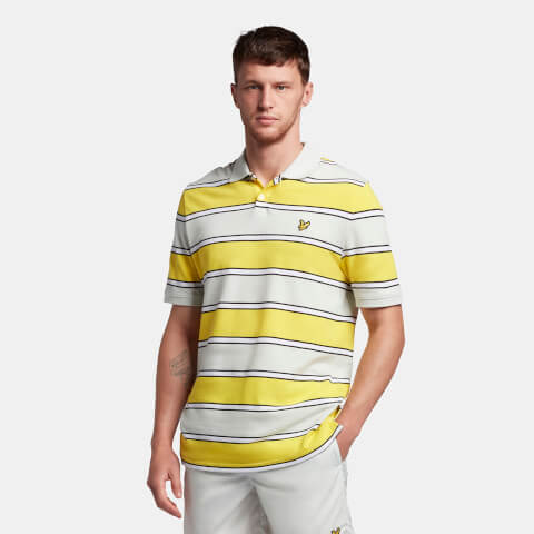 Men's Broad Stripe Polo Shirt - Sunshine Yellow/Ice