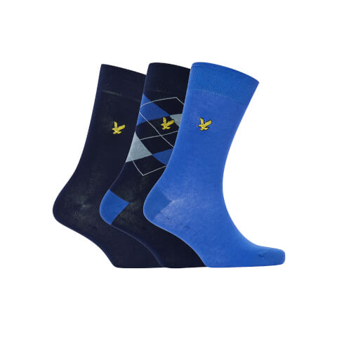 Men's 2 Pack Fashion Socks - Hewie - Argyle/Dazzling Blue/Peacoat