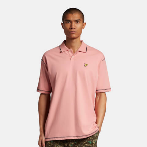 Men's Oversized Flatlock Polo Shirt - Rosette