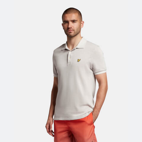 Men's Garment Dye Slub Cotton Polo Shirt - Light Mist