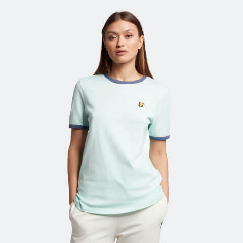 Women's Ringer T-Shirt - Light Aqua
