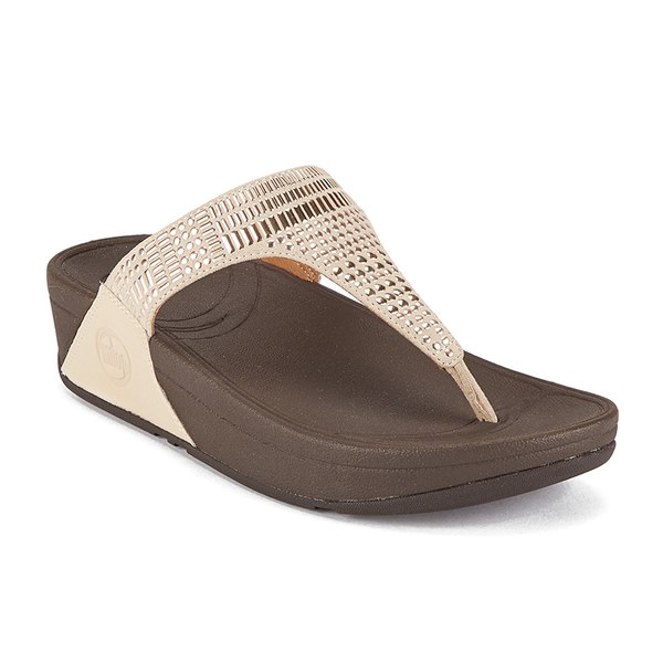 FitFlop Women's Aztec Chada Suede Toe Post Sandals - Rose Gold Womens ...