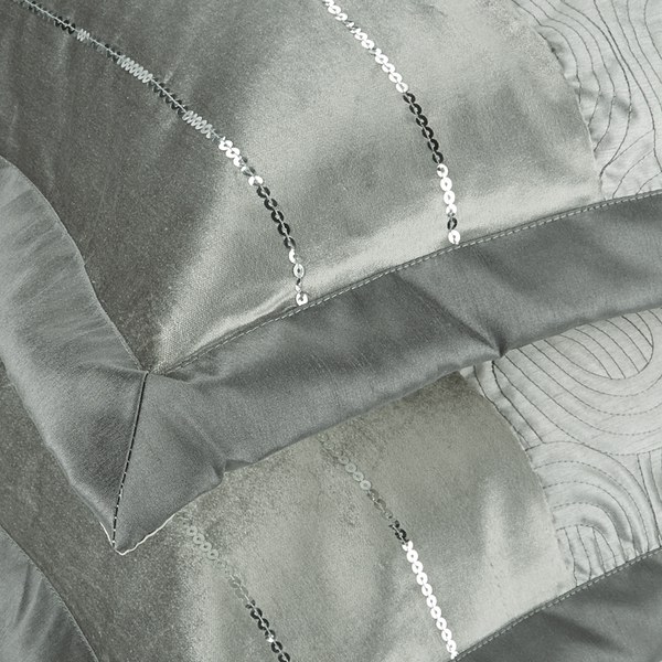 Catherine Lansfield Gatsby Pillowcase Pair Silver IWOOT