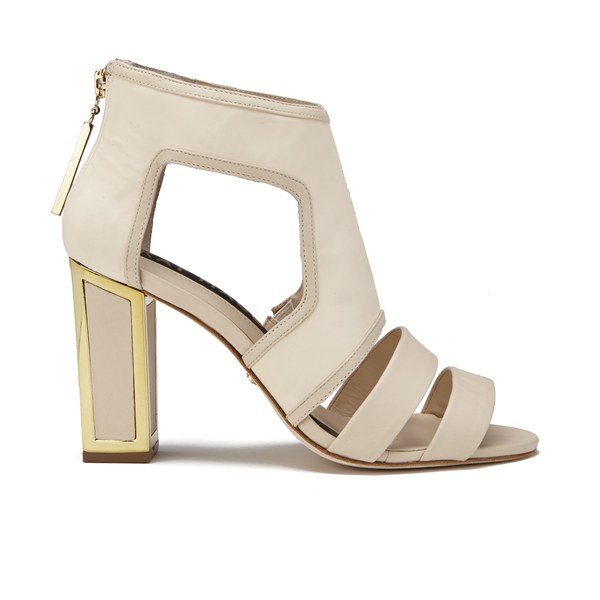 Kat Maconie Women's Leather Cut Out Heeled Sandals Nude