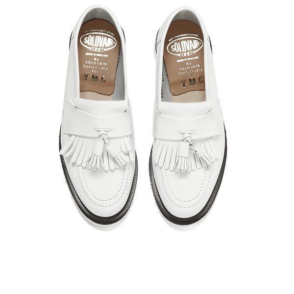 YMC Women's Solovair Tassel Leather Loafers - White | FREE UK Delivery ...
